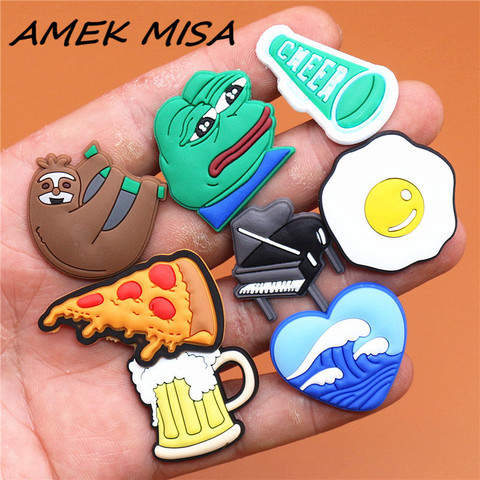 Single Sale 1pcs Animals 29 Types Shoe Charms Accessories Decorations Sad Frog PVC Croc jibitz Buckle for Kids Party Xmas Gifts ► Photo 1/6