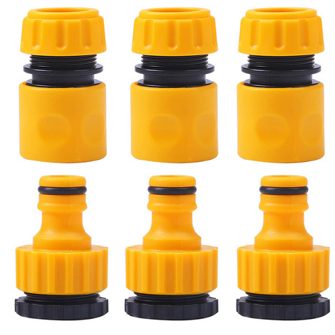 6 Pcs ABS Garden Quick Hose Connector 1/2” End Double Male Hose Coupling Joint Adapter Extender Set For Hose Pipe Tube ► Photo 1/6