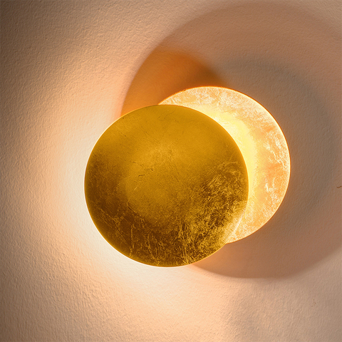 Nordic minimalist personality creative aisle corridor wall lamp bedside living room round gold silver copper LED wall light ► Photo 1/5