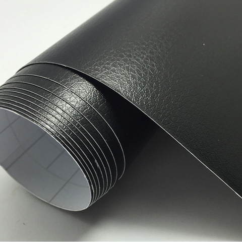 Premium Black Leather Pattern PVC Adhesive Vinyl Film Stickers For Auto Car Body Internal Decoration Vinyl Wrap Car leather film ► Photo 1/6