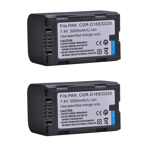 3000mah CGR-D220 CGR D220 CGR-D16S CGR D16S  Battery For Panasonic CGP-D320T1B CGR-D08A NV-MX300 MX350 MX500 GS11 GS15 Camcorder ► Photo 1/6