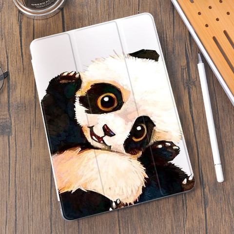 Cute Panda for Air 4 iPad Case With Pencil Holder 10.2 8th 7th 2022 12.9 Pro 2022 Mini 5 Cover Silicone For 10.5 Air 1 2 3 ► Photo 1/6