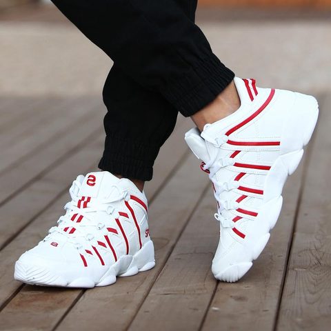 Large Size PU Leather Men's Running Shoes Men's White Sports Shoes Women Sport Shoes for Men Sneakers Red Basket Walk GME-0105 ► Photo 1/6