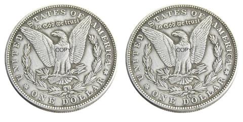 US  Two Faces Double Eagles Morgan Dollar Silver Plated Copy Coin ► Photo 1/5