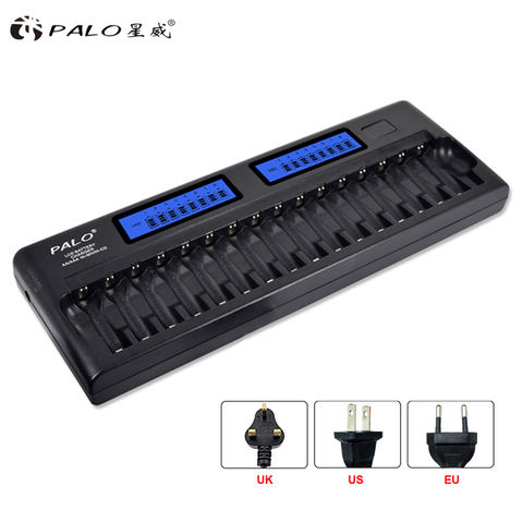 PALO 8/12/14/16/24 slots Smart Charger LCD display Intelligent Battery Charger for 1.2V AA AAA Ni-MH NiCd rechargeable battery ► Photo 1/6