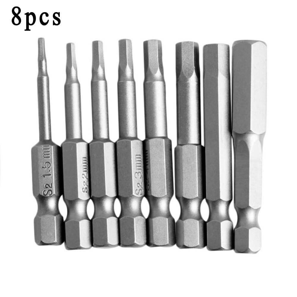 8pcs Key Allen Screwdriver Bit Set 1/4