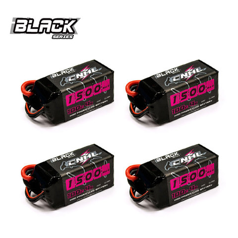 NEW CNHL 4 Pack Black Series 1500mAh 14.8V 4S 100C Lipo Battery for Vortex LRC Freestyle V1 RC Boat Heli Airplane UAV Drone FPV ► Photo 1/3