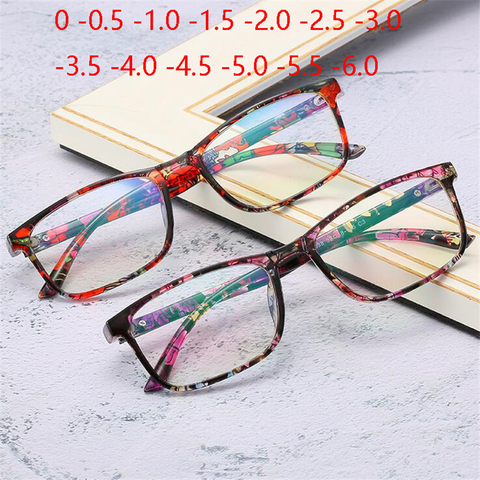 Full Frame Square Finished Myopia Glasses Unisex Ultralight Clear Mirror Nearsighted Eyeglasses Prescription 0 -0.5 -1.0 To -6.0 ► Photo 1/6