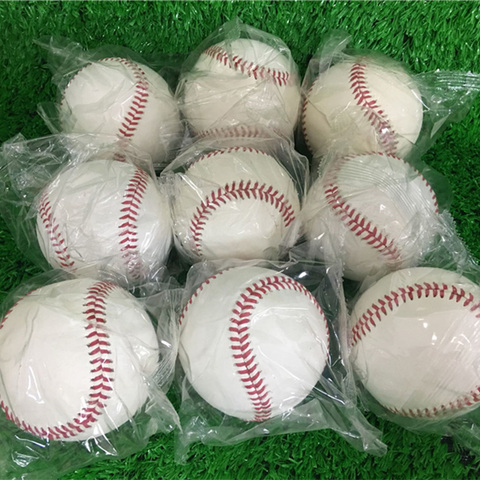 Baseball Full Cowhide 1pcs 9inch Team Handmade White safety kid Soft Base Balls Practice For Trainning 30 Wool Core beisbol Hard ► Photo 1/5