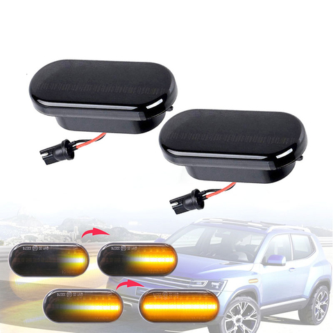 2Pcs LED Dynamic Side Indicator Marker Signal Light Lamp Sequential Flashing Light For VW MK4 Jette Bora Golf 3 4 Lupo Passat ► Photo 1/6