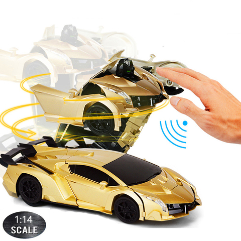 1:14 RC Car 29CM Music 2.4Ghz Induction Transformation Robot Deformation Gesture Sensing Remote Control Car Toy for Children B04 ► Photo 1/6