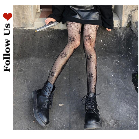 GothicTight Pantyhose Japanese Black Retro Rose Flower Vine Fishnet Lace Trousers Little Love Bottoming G Stockings Women ► Photo 1/6