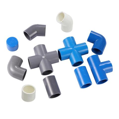 1 Pc PVC Water Supply Pipe Fitting Tee Cross Straight Elbow Equal Connector Inner Diameter 20mm Plastic Irrigation Adapter ► Photo 1/6