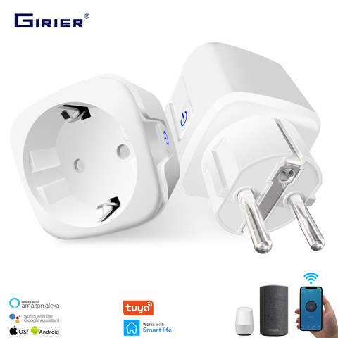 16A EU Smart Wifi Power Plug with Power Monitor Smart Home Wifi Wireless Socket Outlet Works with Alexa Google Home Tuya App ► Photo 1/6