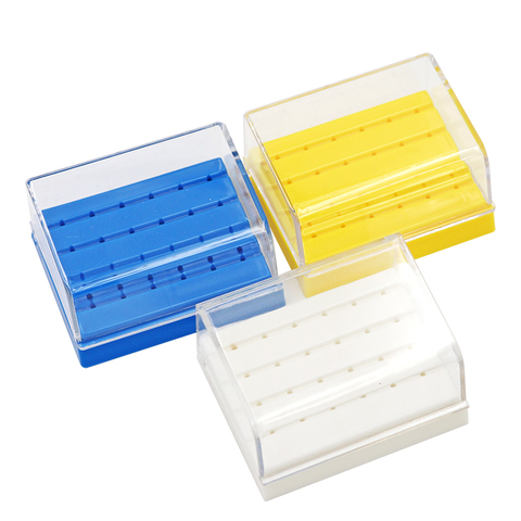 24 Holes Plastic Dental Bur Holder Disinfection Carbide Burs Block Drills Case Box Blue/White/Yellow for Dentist Lab Equipment ► Photo 1/6