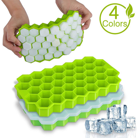 SILIKOLOVE Honeycomb Ice Cube Trays with Removable Lids Silica Gel Ice Cube Mold BPA Free ► Photo 1/6