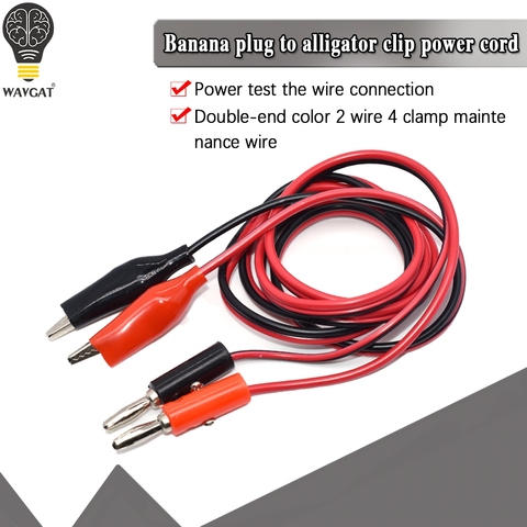 4MM Dual Alligator Clip to Banana Connector Oscilloscope Test Probe Cable 1M 3FT Red Black ► Photo 1/6