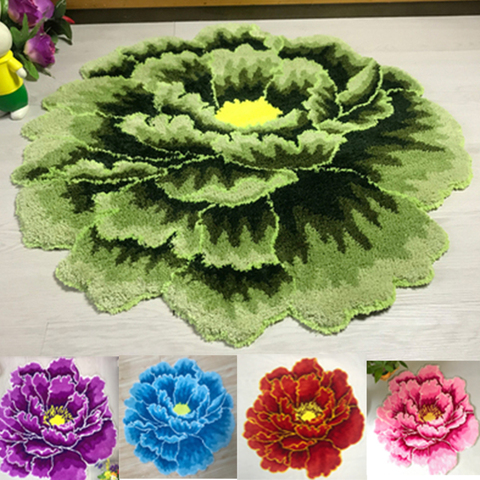 Hot sales flower rug flocking peony rug flower rug for living room bedroom peony ► Photo 1/6