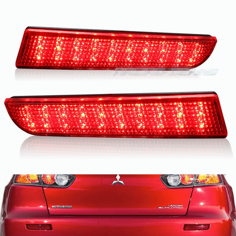 CYAN SOIL BAY For 2008-2014 Mitsubishi Lancer Red Lens LED Rear Bumper Reflector Brake Light Lamp EVO Evolution Outlander Sport ► Photo 1/5