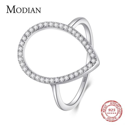 Modian New Fashion Instagram Pear Water Drop Classic Ring Engagement Jewelry Sparkling 100% 925 Sterling Silver Rings For Women ► Photo 1/6