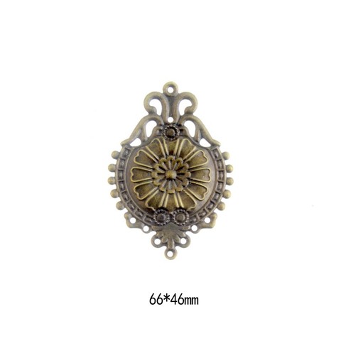 Free shipping 5Pcs Antique Bronze Filigree Flower Wraps Connectors Embellishments Gift Decoration DIY Findings 6.6x4.6cm F0401 ► Photo 1/2