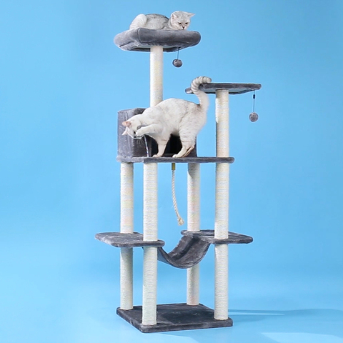 Fast Delivey Cat'S Tree Scratcher Tower Condo Furniture Scratch Post Cat Jumping Toy  Play House Cat Sleeping Bed ► Photo 1/6