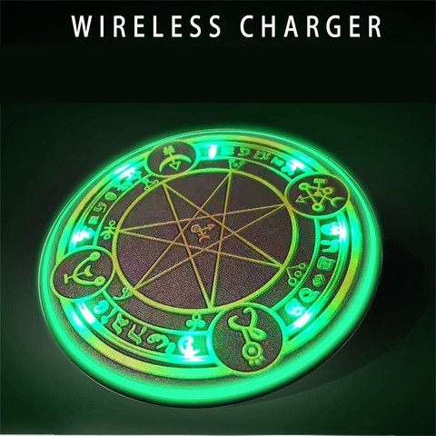 10W QI Glowing Magic Array Wireless Charger Action Figure Portable Mobile Phone Universal Fast Charging Pad For iPhone Android ► Photo 1/6