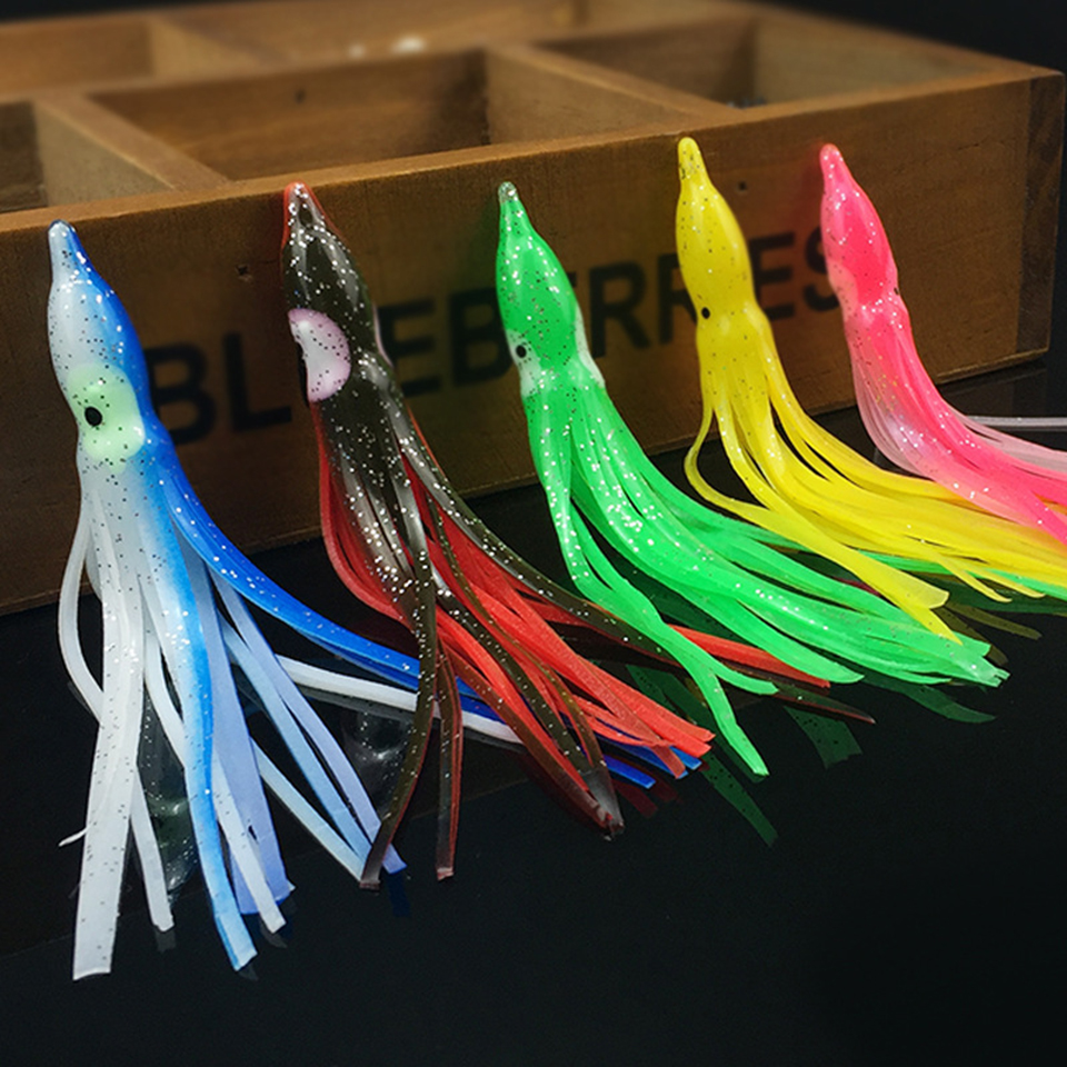 Lot 10pcs Hoochie Squid Skirt Octopus Saltwater Fishing Soft Lure Mix Color New 