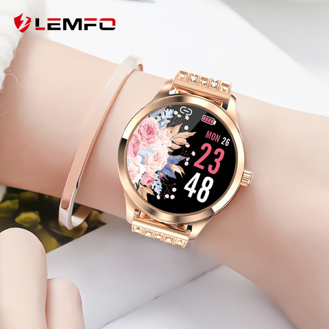 Buy Online Lemfo Smart Watch Women Lw07 1 09 Inch 2 5d Diy Watch Face Ip67 Waterproof Lady Smartwatch For Android Ios Phone Clock Alitools