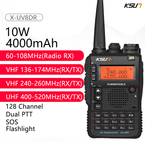 10W Walkie Talkie 100 km Tri-band Dual Antenna Dual PPT Waterproof Handheld Professional  Walkie-talkie Radio Transmitter - Price history & Review, AliExpress  Seller - KSUN Official Store