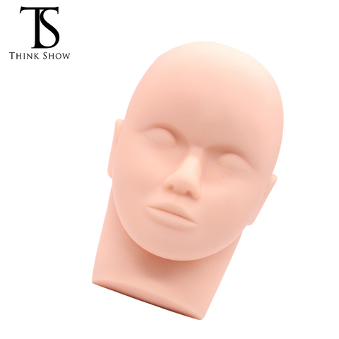 Pro Silicone Training Mannequin Flat Head Closed Eyes for Practice Makeup for Eyelash Extensions Makeup Face Painting ► Photo 1/6