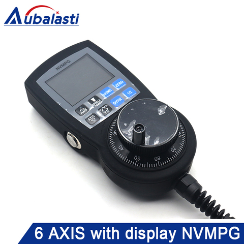 WaveTopSign NVMPG Mach3 6 Axis Handwheel MPG Pendant Manual Pulse Generator Hand Wheel Serial Communication With LCD Display ► Photo 1/6