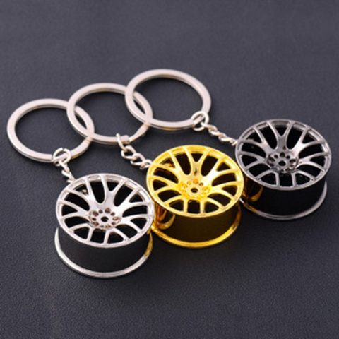 Auto Turbo Hub Keychain Wheel Rim Car Keyring Luxury Zinc Alloy Key Fob Wheel Tire Styling Car Key Chain Keyring For BMW ► Photo 1/6