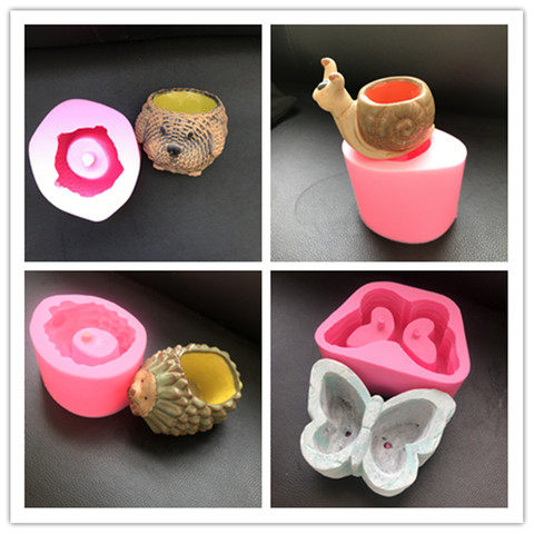 Various Animal Pot Making Silicone Concrete Molds Garden Desktop Vase Planter Cement Mold DIY Clay Mould ► Photo 1/4