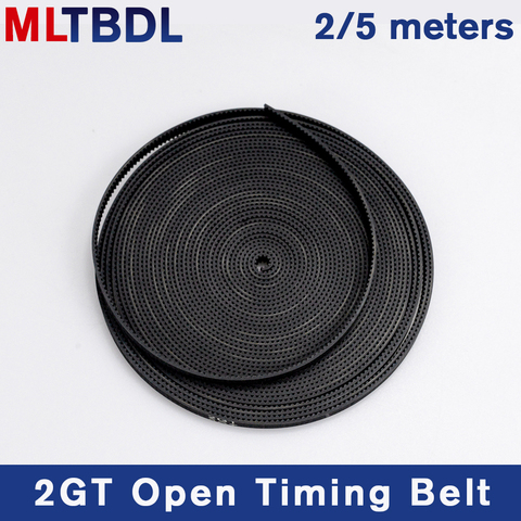 2/5meter GT2-6mm Open Timing Belt Width 6mm 10mm Rubber Material Pitch2mm black 2GT synchronous Belt For Reprap 3D Printer Parts ► Photo 1/6