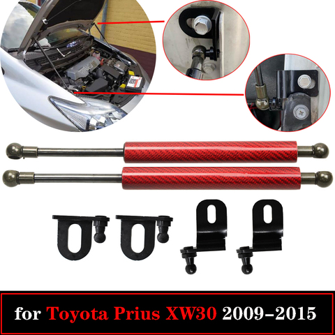 Damper for Toyota Prius XW30 2009-2015 Two Sides Auto Front Hood Bonnet Modify carbon fiber Gas Struts Lift Support Shock ► Photo 1/6