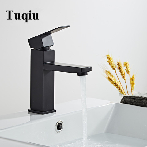 Bathroom Basin Faucet Black Baking 304 Stainless Steel  Sink Mixer Tap Hot & Cold Sink Faucet  Bathroom Lavotory Faucet ► Photo 1/6