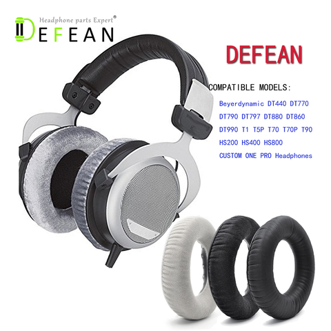 Defean Replacement Soft Ear Pads for Beyerdynamic DT880 DT860 DT990 DT770 T5P T70 T70P T90 T5P T1 headphone ► Photo 1/6