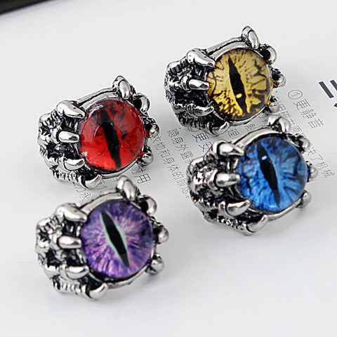 Vintage Demon Eye Ring Exaggerated punk Men and Women Pupil skull Rock Hip Hop Rings Gift jewelry Adjustable ► Photo 1/6