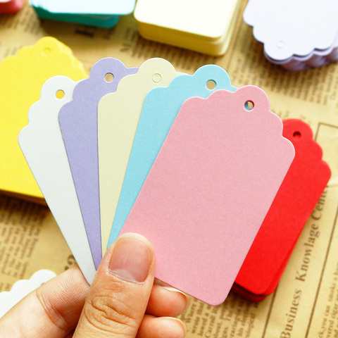 50pcs Gift Tags Colorful Gift Packaging Paper Hang Tag Wedding Birthday Party Bags Price Tags Label DIY Cloth Sewing Supply ► Photo 1/6