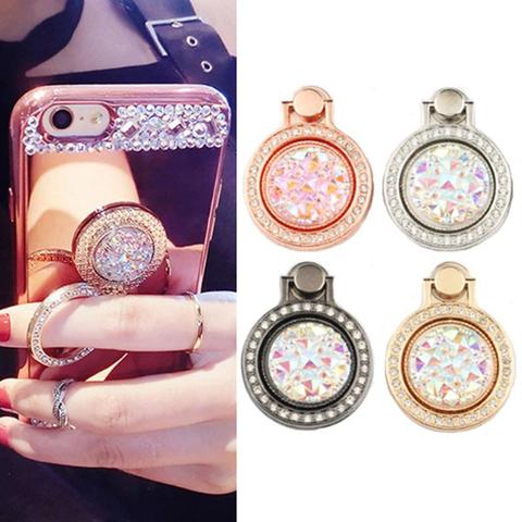 360 Rotating Crystal Finger Ring Stand Holder For Cell Phone Smartphone  Peacock