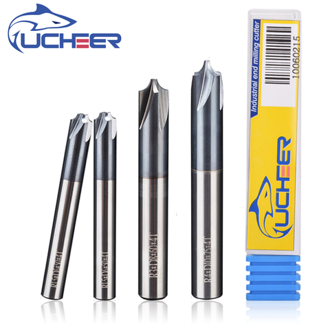 UCHEER 1pc/set Solid Carbide  Inner R Angle End Mill 2/4 Flutes CNC Milling Cutter Chamfering Router Bit ► Photo 1/6