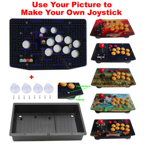 DIY Arcade Joystick Kits Parts Acrylic Artwork Panel 10 Buttons Flat Case Box ► Photo 1/6