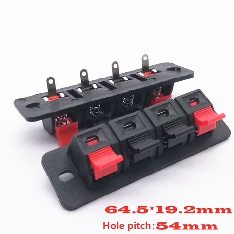 2 Pcs Hot Plastic 4 Positions Connector Terminal Push In Jack Spring Load Audio Speaker Terminals Breadboard Clip ► Photo 1/5
