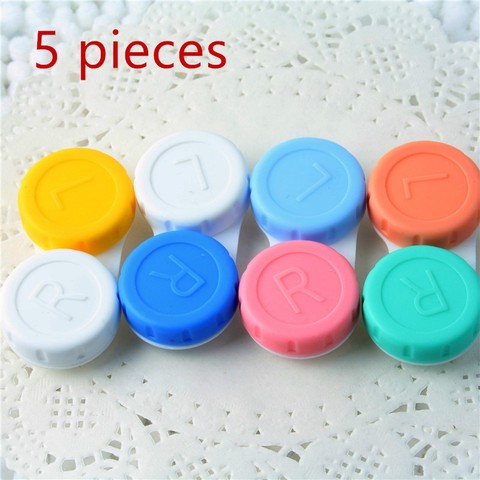 5Pcs Glasses Cosmetic Contact Lenses Box Contact Lens Case for Eyes travel Kit Holder Container Travel Accessaries Wholesale ► Photo 1/6