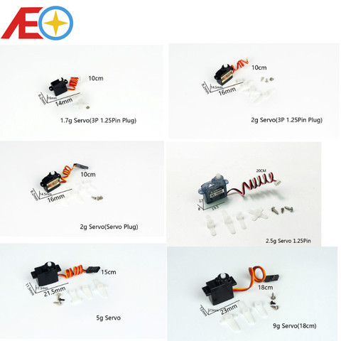 4pcs/lot High speed  High Torque Digital PZ/EMAX Servo 1.7g 2.5g 5g 9g 17g 37g For RC Airplane Plane Helicopter/Car/Boat ► Photo 1/6