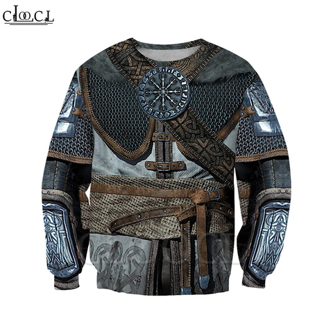 CLOOCL Viking Armor Tattoo 3D Print 2022 New Men Harajuku Fashion Hoodie Sweatshirt Unisex Casual Jacke Zip Hoodie ► Photo 1/1