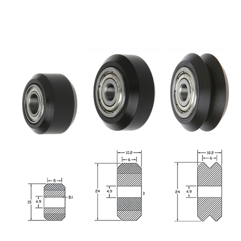 4pcs/lot CNC Openbuilds wheel POM with Bearings big Models Passive Round wheel Idler Pulley Gear perlin wheel for Ender 3& CR10 ► Photo 1/5