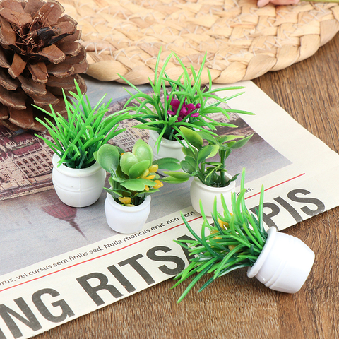 5pcs 1:12 Dollhouse Miniature Green Plant Pot Furniture Home Decor Accessories ► Photo 1/6