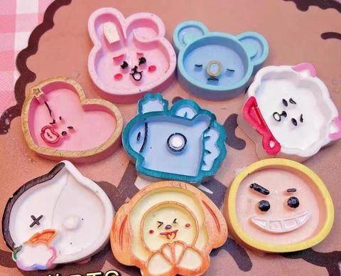 3D cute kpop quicksand resin shaker mold cartoon animal silicone mold handmade replication dream baby epoxy mould ► Photo 1/3